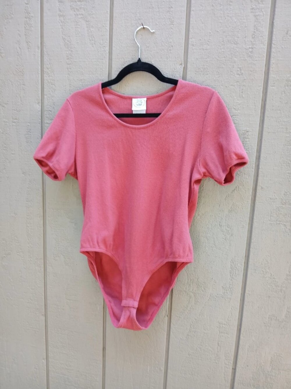 Laura Ashley Bodysuit Women's 14 Coral Pink Orange Short Sleeve Rare Vintage Y2K